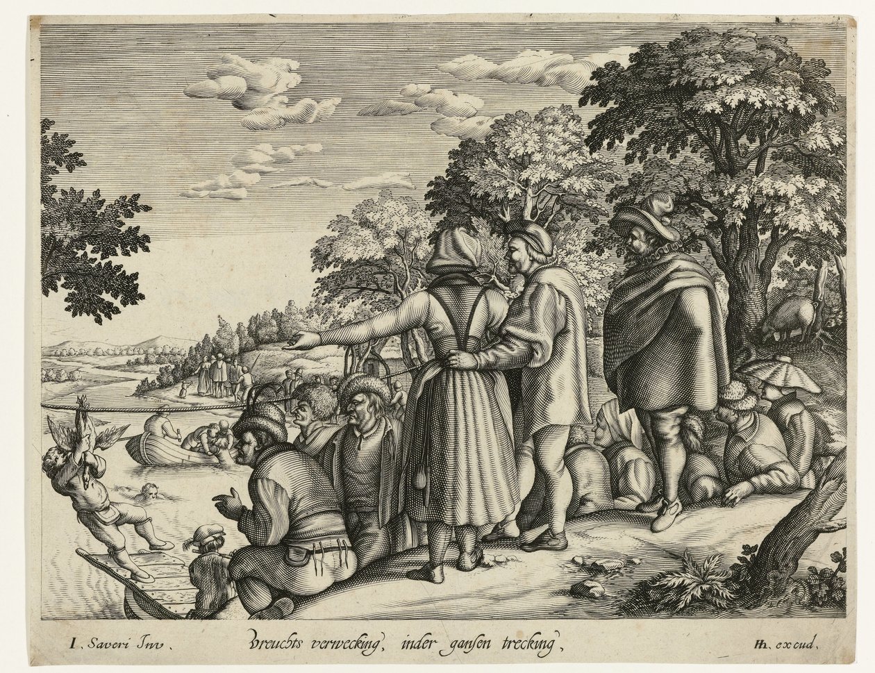 libarajzoló Gyümölcsöző nemzés, egész vándorlás (cím a tárgyon) alkotó: Andries Jacobsz. Stock