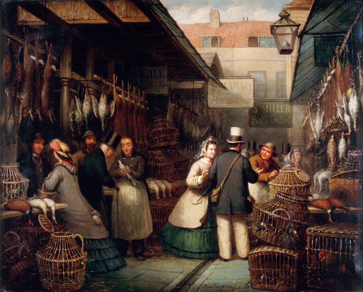 Leadenhall Market, London, 1865. alkotó: Andries Scheerboom