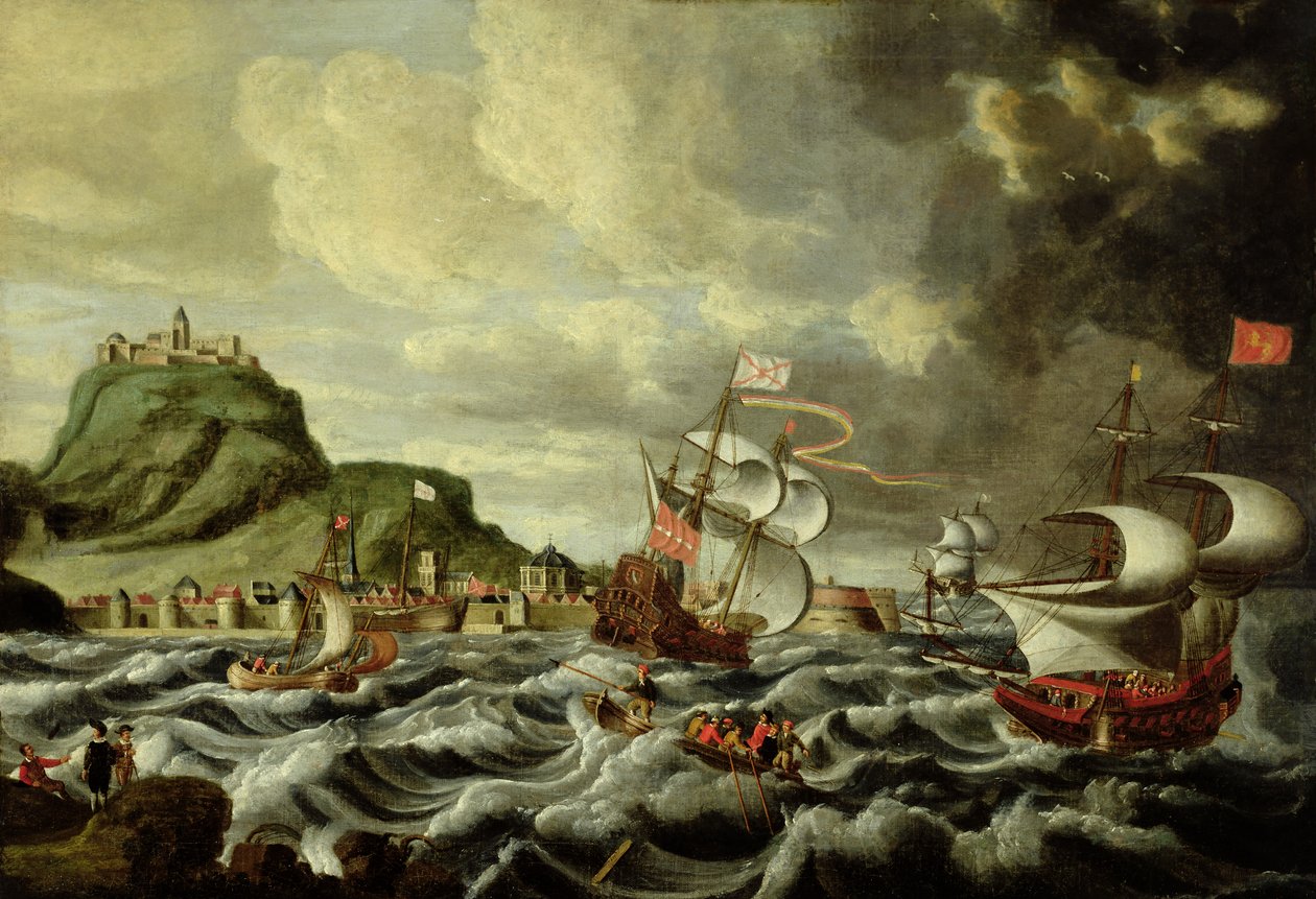 Egy kikötői jelenet, esetleg Genova alkotó: Andries van Eertvelt