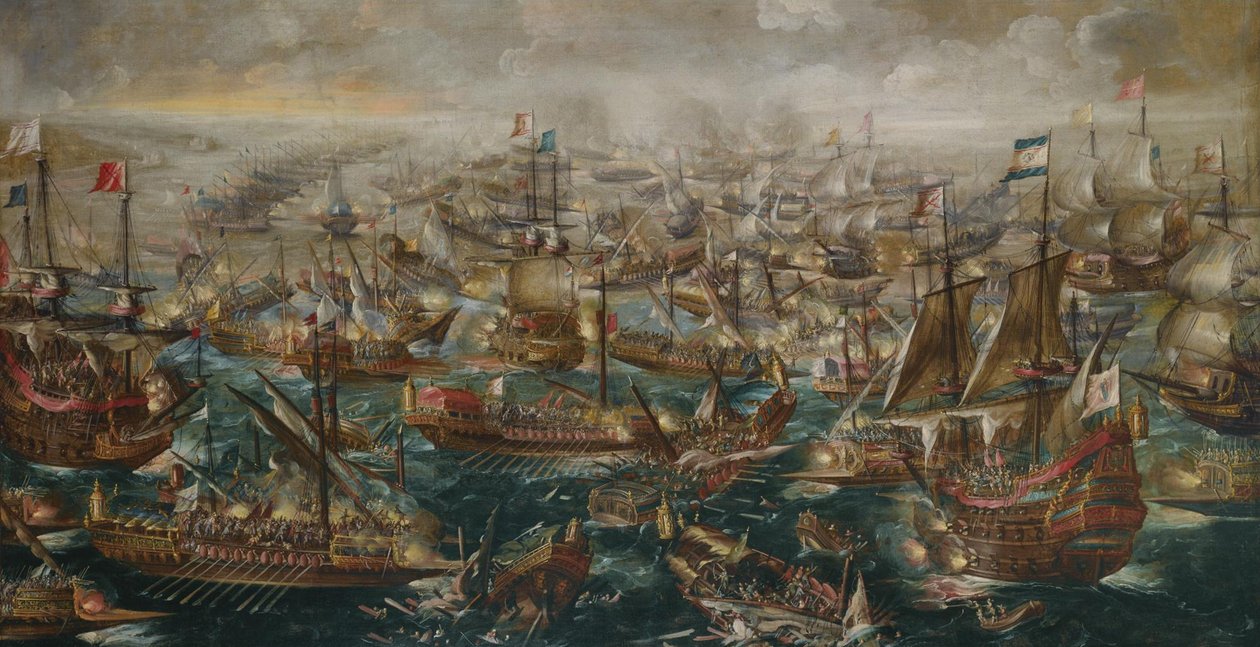 A lepantói csata 1571. október 7-én, 1640 alkotó: Andries van Eertvelt
