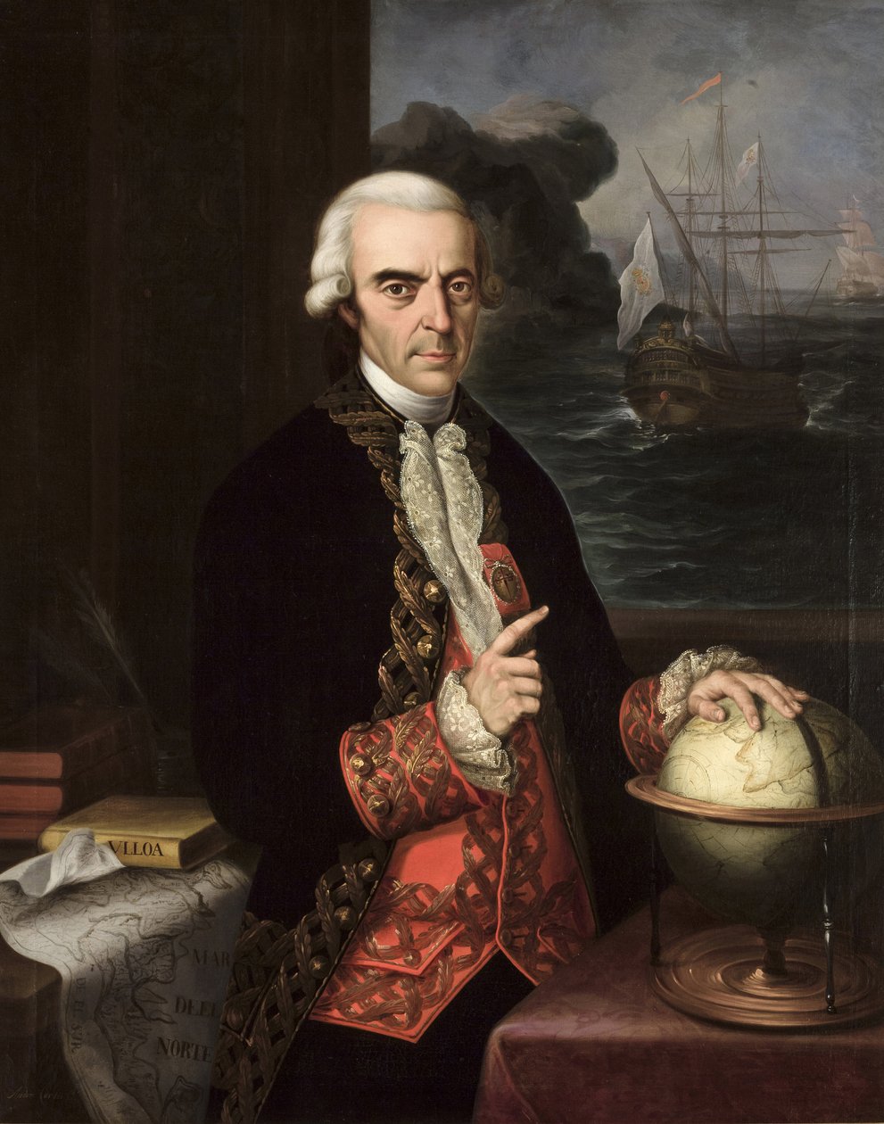 Romantika : Antonio de Ulloa (1716-1795) portréja, Cortes y Aguilar, Andres (1812-1879), kb. 1856. Olaj, vászon alkotó: Andrés Cortés y Aguilar