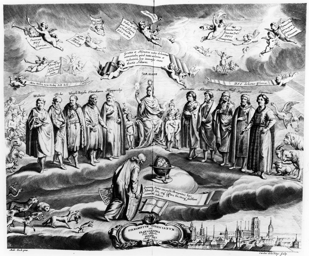 Firmmentum Sobiescianum vagy Uranographia, Johannes Hevelius (1611-87), vésette Charles de la Haye, kocsma. 1687-ben alkotó: Andrzej Stech