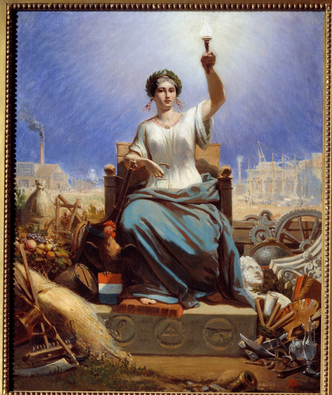 Franciaország megvilágítja a világot. Allegória. Janet Lange (1815-1872) festménye alkotó: Ange Louis Janet