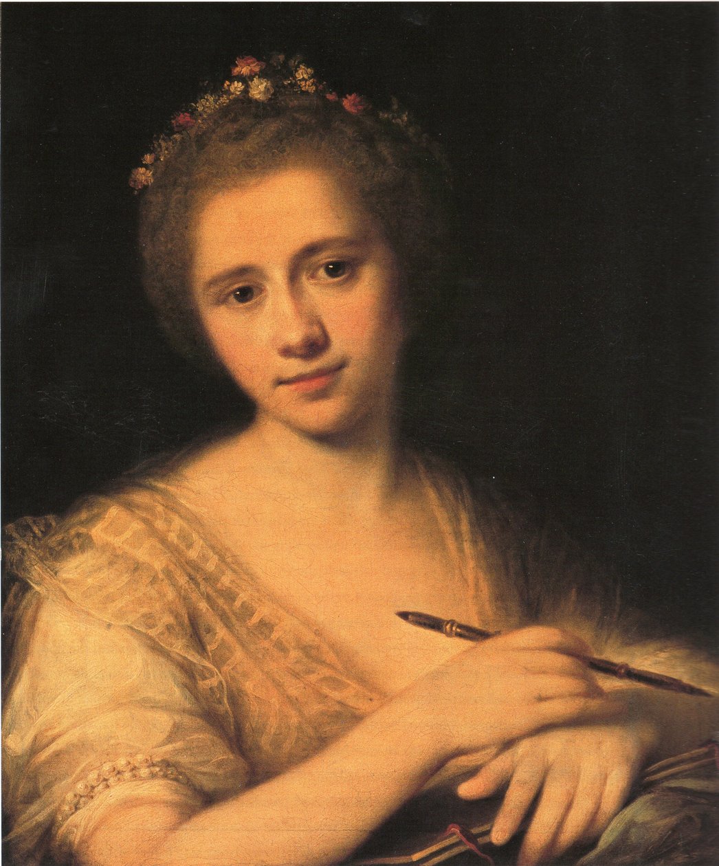Angelica Kauffman önarckép virágkoszorúval alkotó: Angelica Kauffmann
