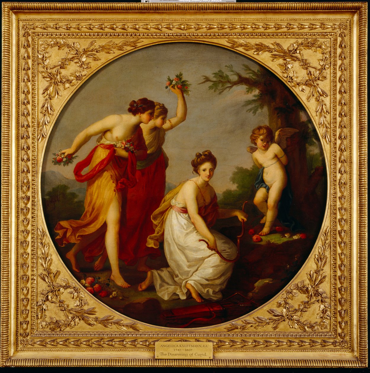 Cupido lefegyverzése (olaj, vászon) alkotó: Angelica Kauffman