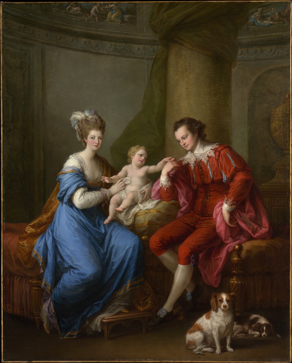 Edward Smith Stanley (1752-1834), Derby tizenkettedik grófja, Elizabeth, Derby grófnője (Lady Elizabeth Hamilton, 1753-1797), és fiuk (Edward Smith Stanley, 1775-1851) alkotó: Angelica Kauffmann