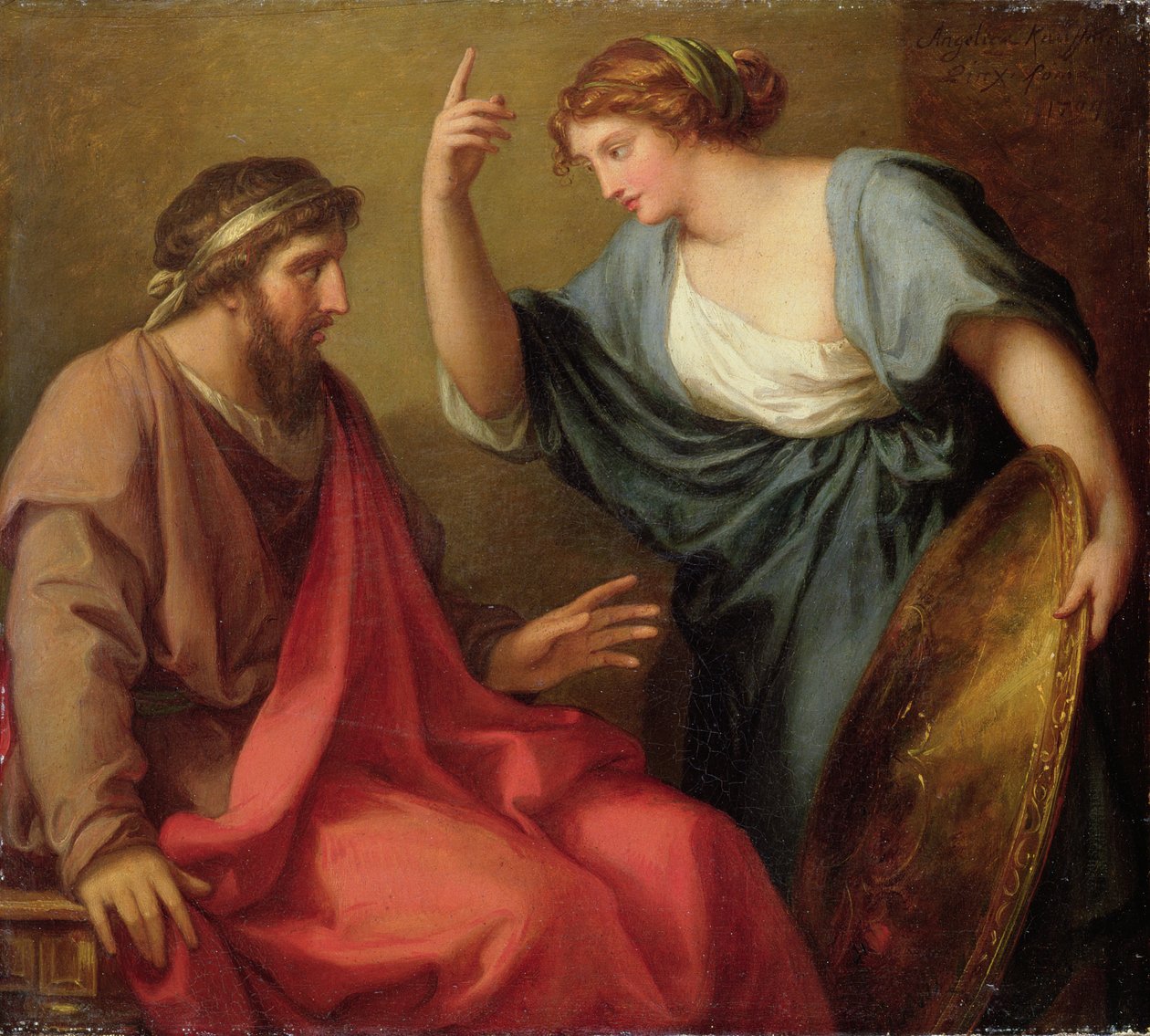 Egeria átadja Numa Pompiliusnak a pajzsát, 1794 alkotó: Angelica Kauffmann
