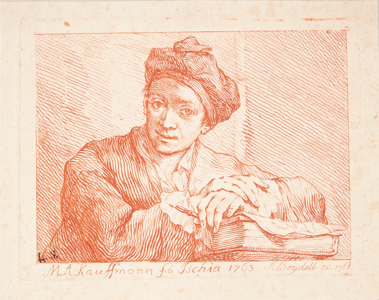 Porträt von Johann Joachim Winckelmann alkotó: Angelica Kauffmann