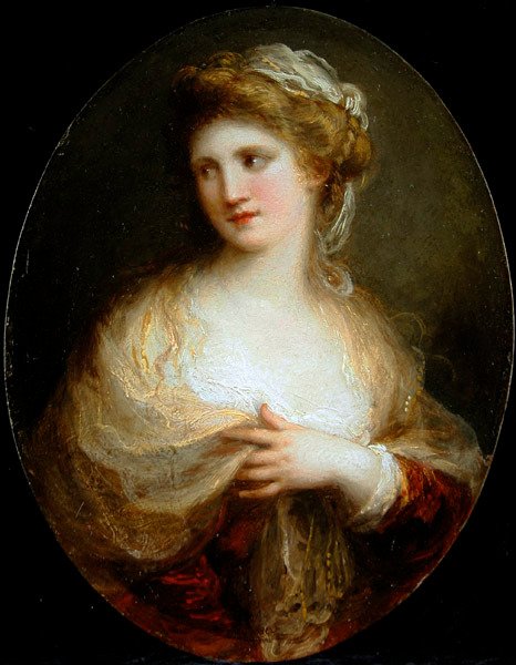 Sárga kendőt viselő hölgy portréja (olaj, réz) alkotó: Angelica Kauffmann