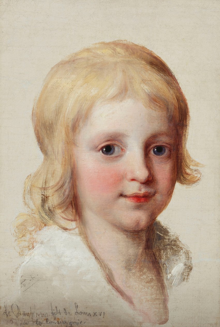 Portrétanulmány Francescóról, a nápolyi koronahercegről, mint fiú, fej és válla, alkotó: Angelica Kauffmann