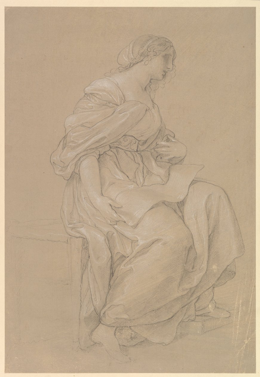 Egy ülő nő tanulmánya alkotó: Angelica Kauffmann