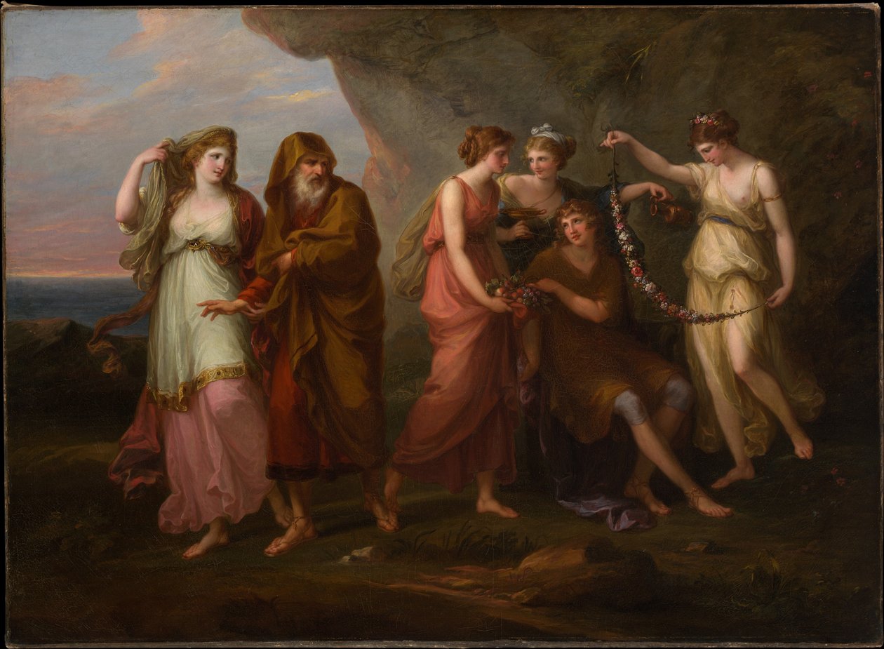 Télemakhosz és Kalüpszó nimfái alkotó: Angelica Kauffmann
