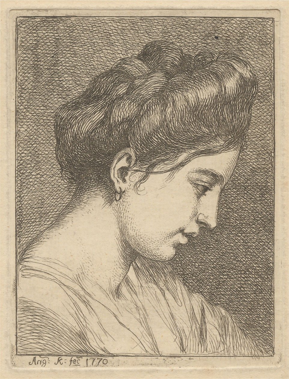 Fiatal nő feje profilból alkotó: Angelica Kauffmann