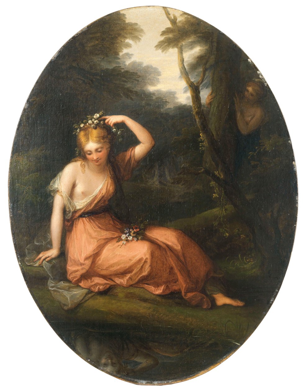 Silvia virágokkal díszítette magát, miközben Daphne megfigyelte, 1783. alkotó: Angelica Kauffmann