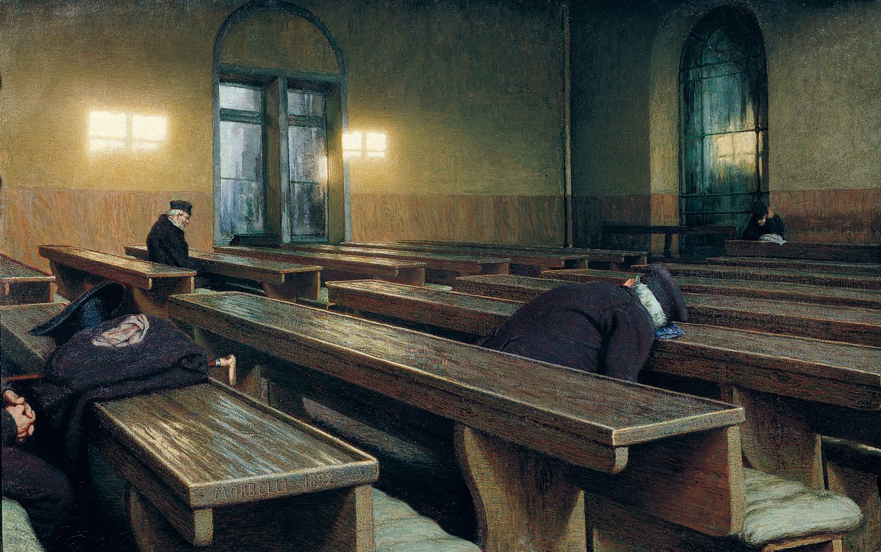 Ünnep a Pio Albergo Trivulzióban, 1892 alkotó: Angelo Morbelli