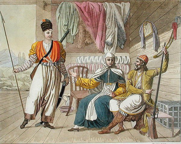 Grebenski Cossacks, illusztráció Giulio Ferrario „Le Costume Ancien et Moderne” című művéből, az 1820-as és 30-as évek körül megjelent (színes metszet) alkotó: Angelo (after) Biasioli