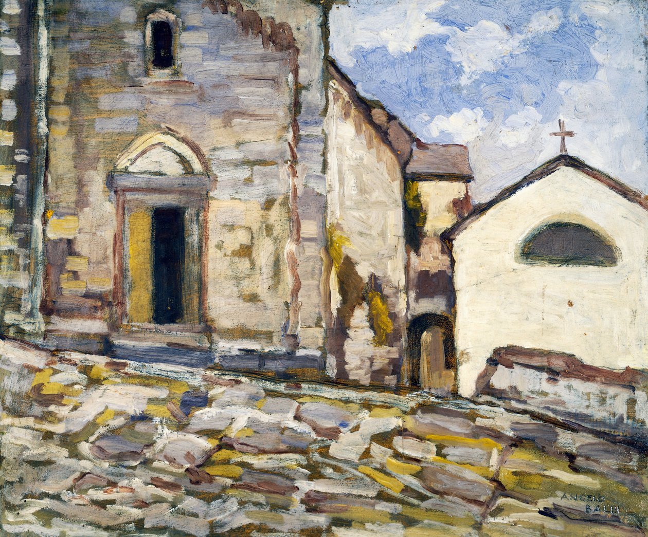 Templom homlokzata, Angelo Balbi (1872-1939). Olaszország, XX. század. alkotó: Angelo Balbi