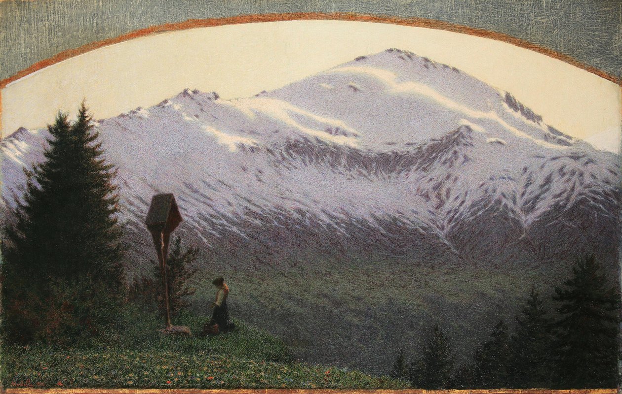 Üdvözlégy este Mária, 1910. alkotó: Angelo Morbelli