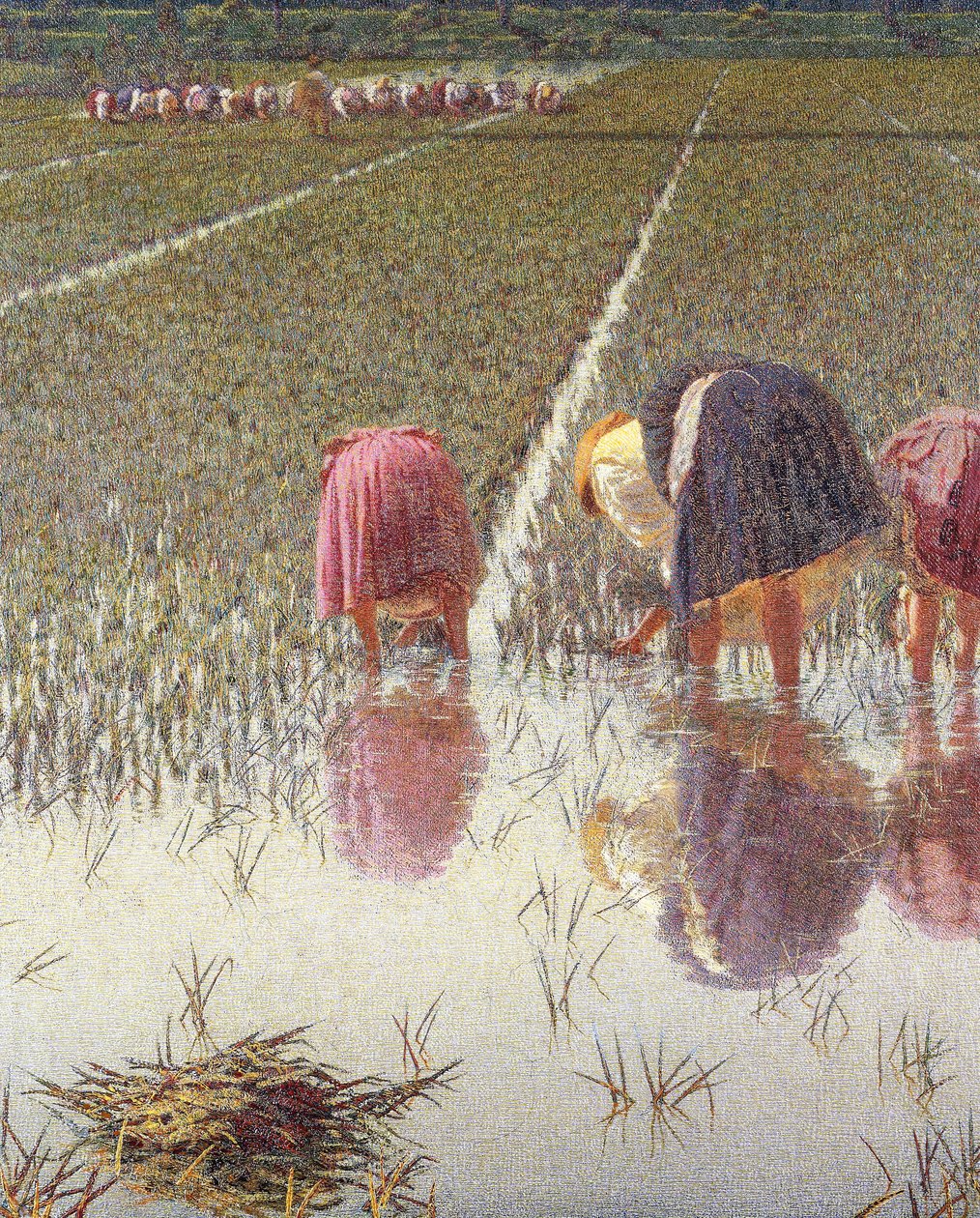 Nyolcvan fillérért, Angelo Morbelli (1853-1919), Olaj, vászon, 67,5x124,5 cm, Részlet alkotó: Angelo Morbelli