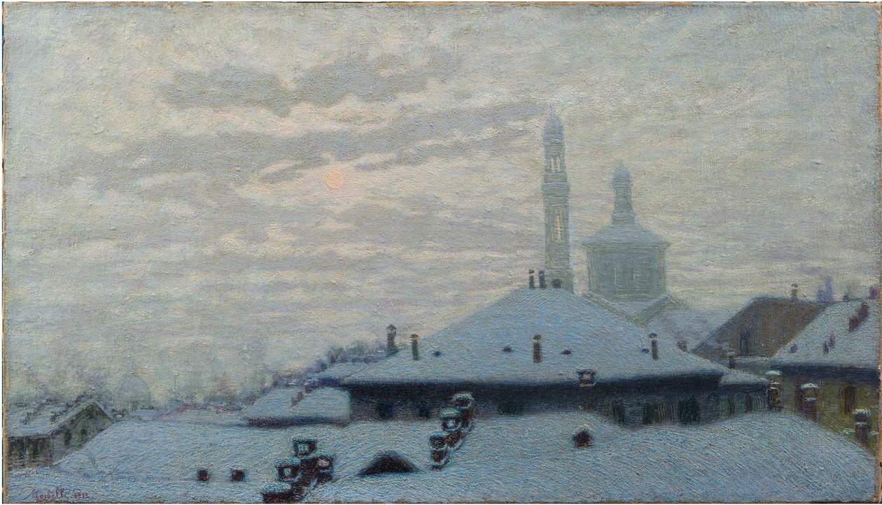 Tetők a hó alatt Tetők a hó alatt, 1910. alkotó: Angelo Morbelli