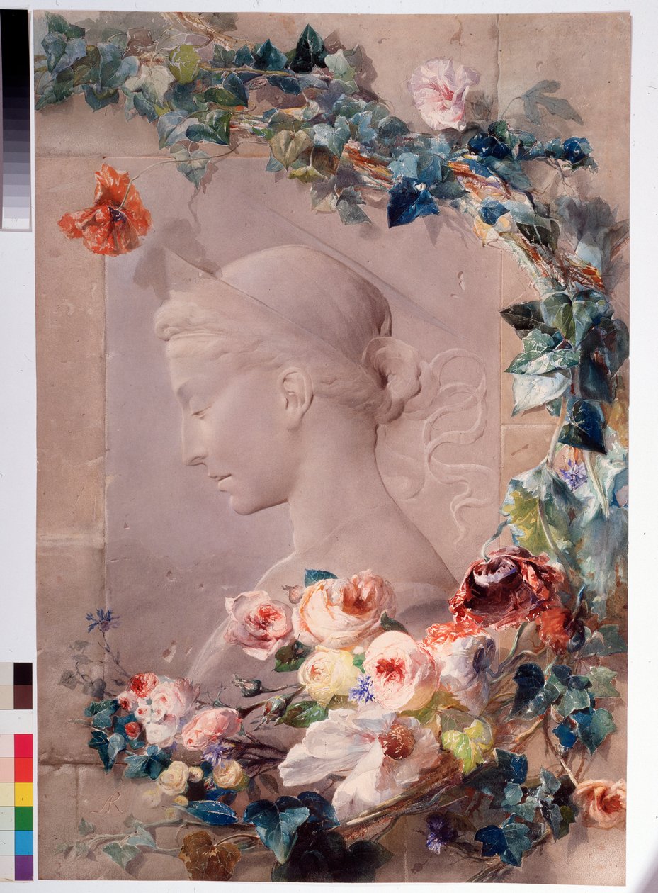 Angelo Rossi (1814-1871) Szent Cecile akvarell ábrázolása 1859 Méret: 81x55 cm Genes, Galleria d