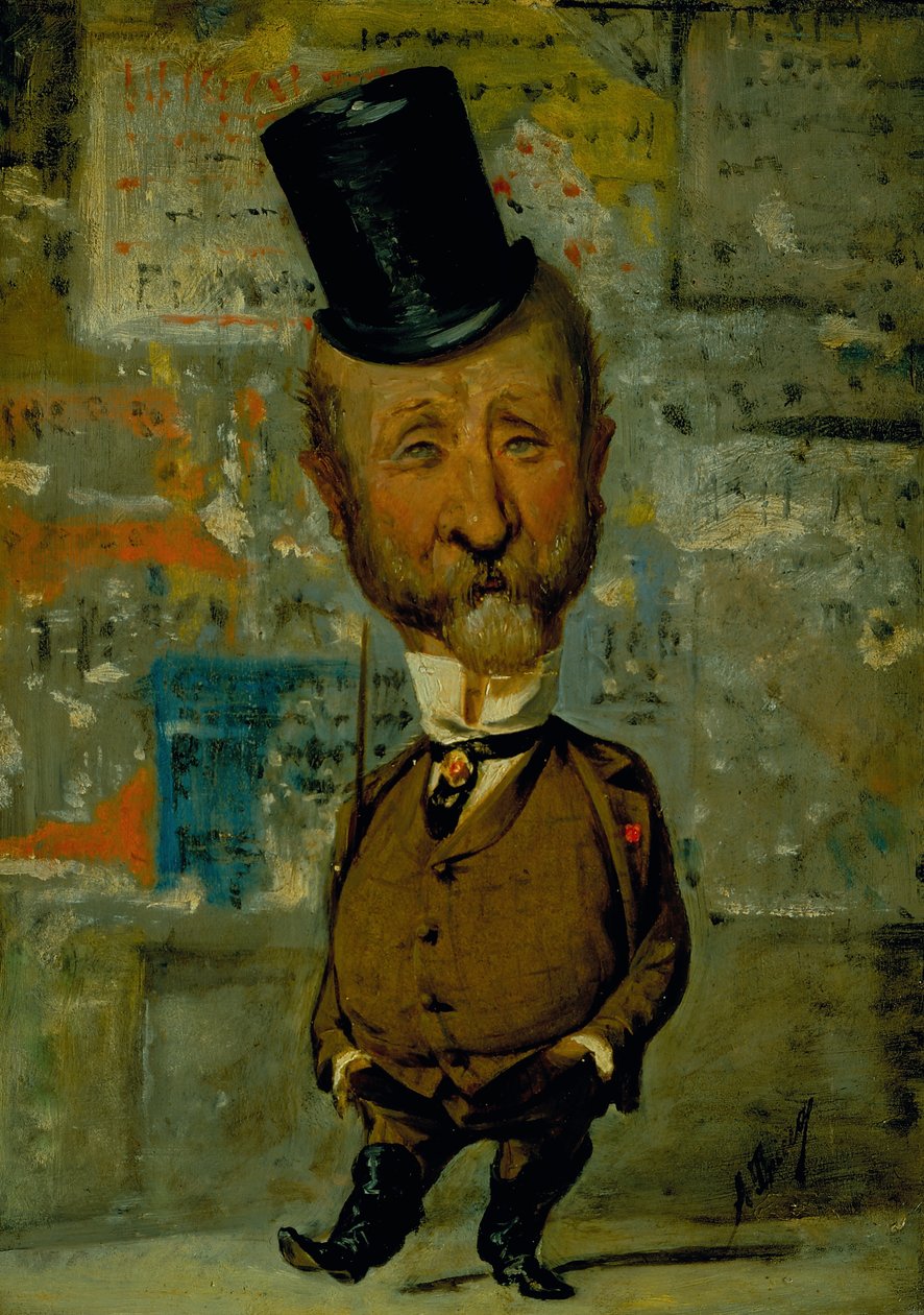 Carlo Lorenzini karikatúrája (olaj, tábla) alkotó: Angiolo Tricca