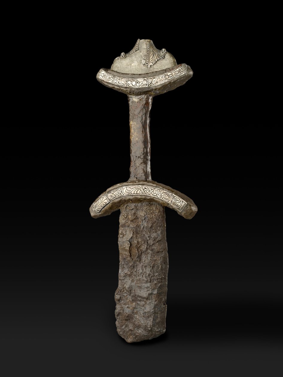 Abingdon kard, késő szász, Trewhiddle stílus a 9. század végén (ezüst) alkotó: Anglo Saxon