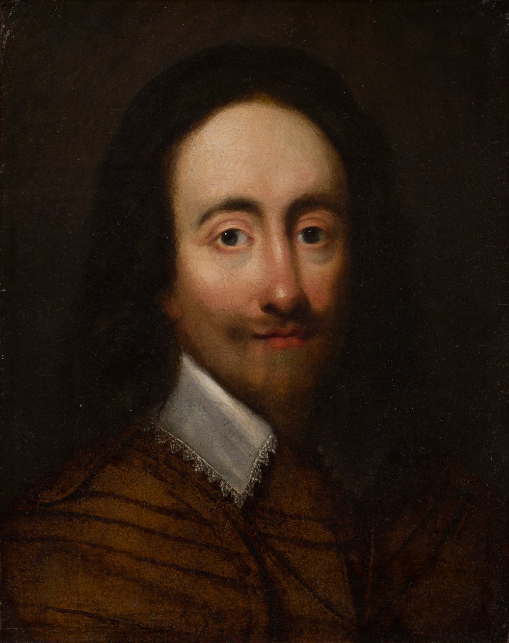 I. Károly király portréja (olaj ezüst aranyozott bőrön) alkotó: Anglo Flemish School