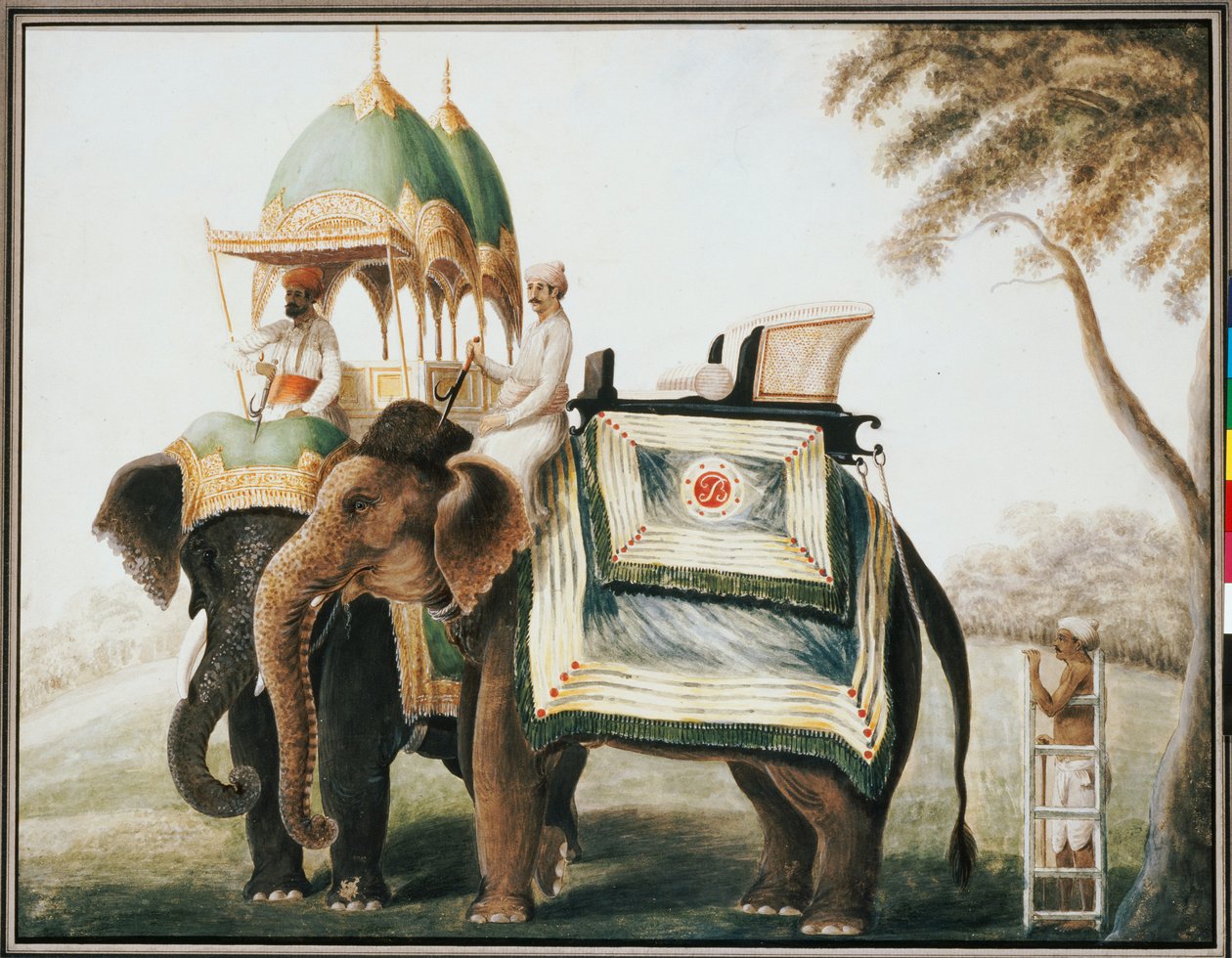 Elefántok mahoutjukkal, 1815 körül alkotó: Anglo Indian School