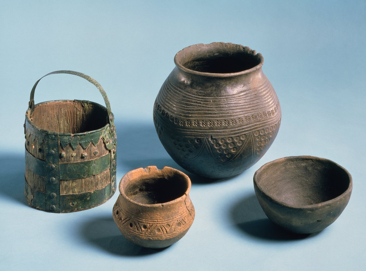 Háztartási felszerelés, angolszász, valószínűleg 5-7. századi (kerámia) alkotó: Anglo Saxon