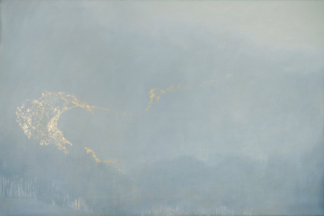 Light, 2022 (olaj és aranylevél vászonon) alkotó: angus hampel