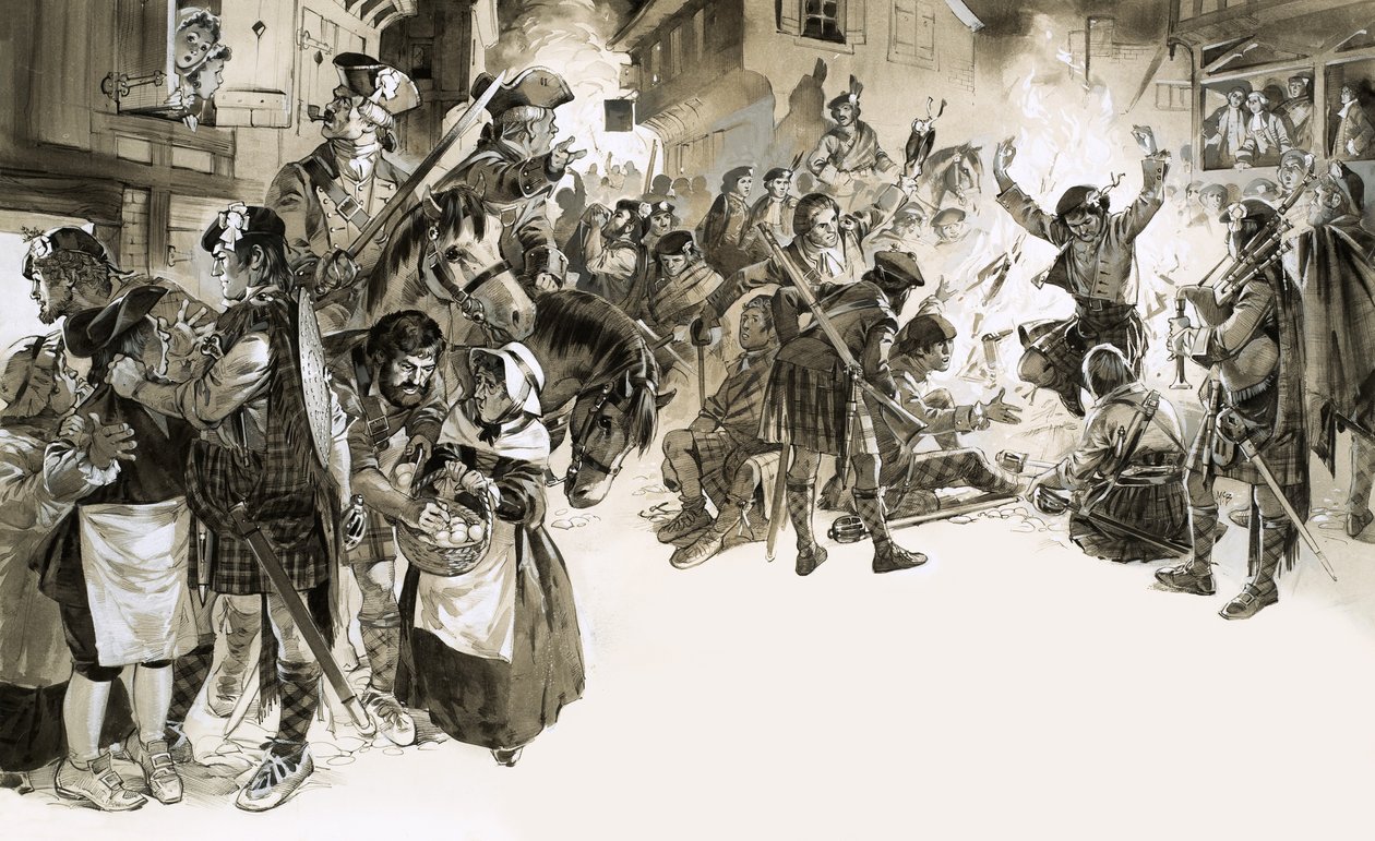 Charles Edward Stuart, az ifjú trónkövetelő 1745-ben megszállja Angliát. alkotó: Angus McBride