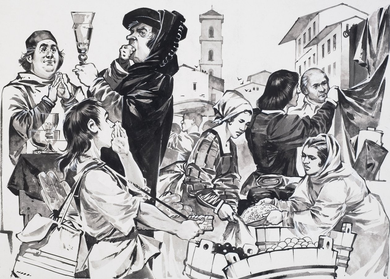 Florentine Trading (gouache, papír) alkotó: Angus McBride
