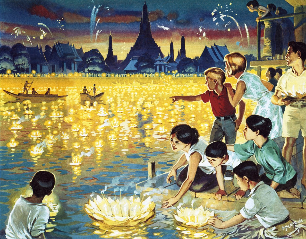 Loy Krathong fesztivál Bangkokban alkotó: Angus McBride