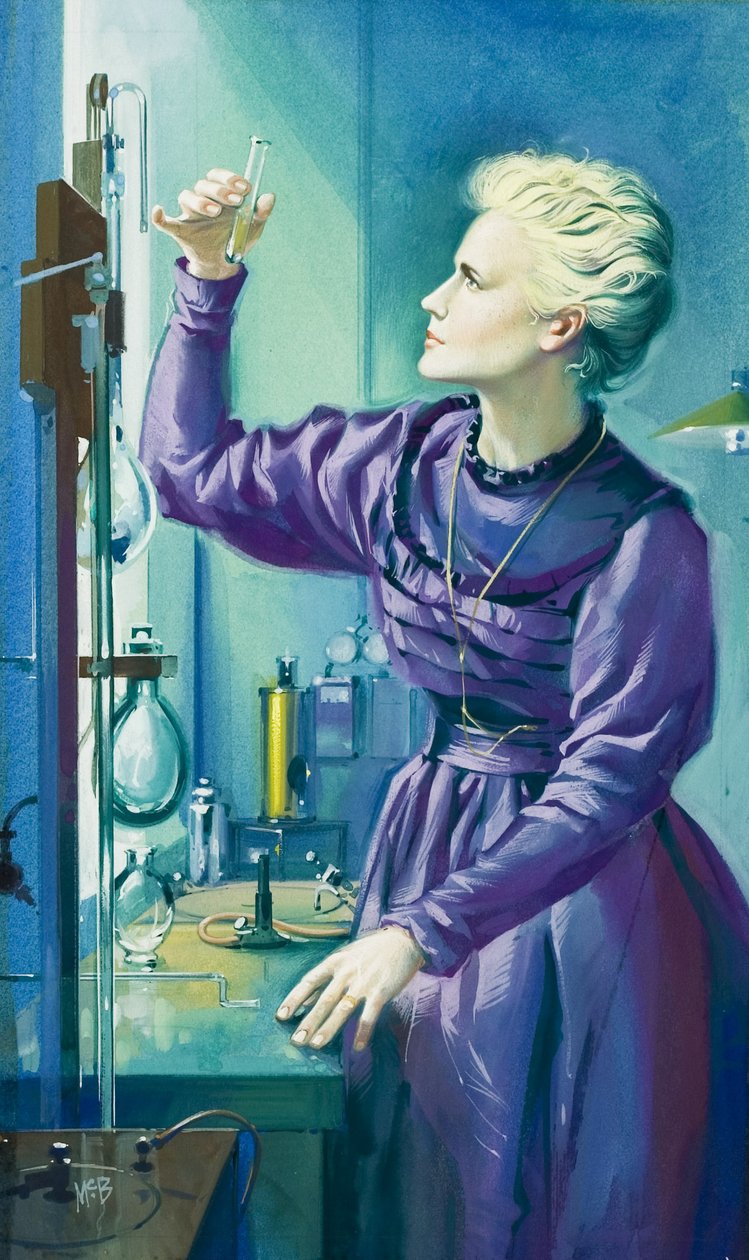 Madame Curie (1867-1934) (gouache, papír) alkotó: Angus McBride