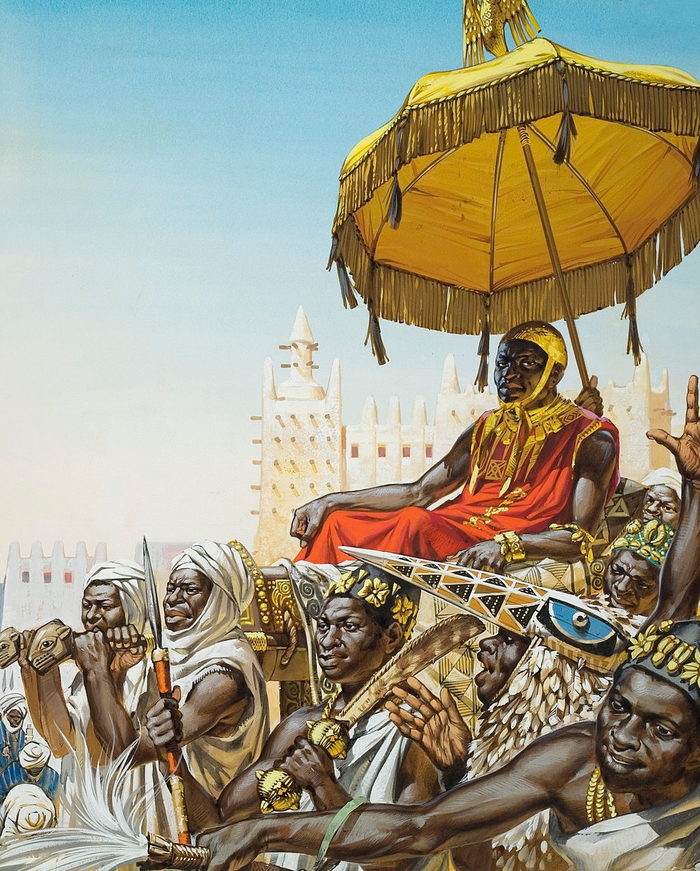 I. Mansa Kankan Musa, a mali birodalom 14. századi királya (gouache, papír) alkotó: Angus McBride
