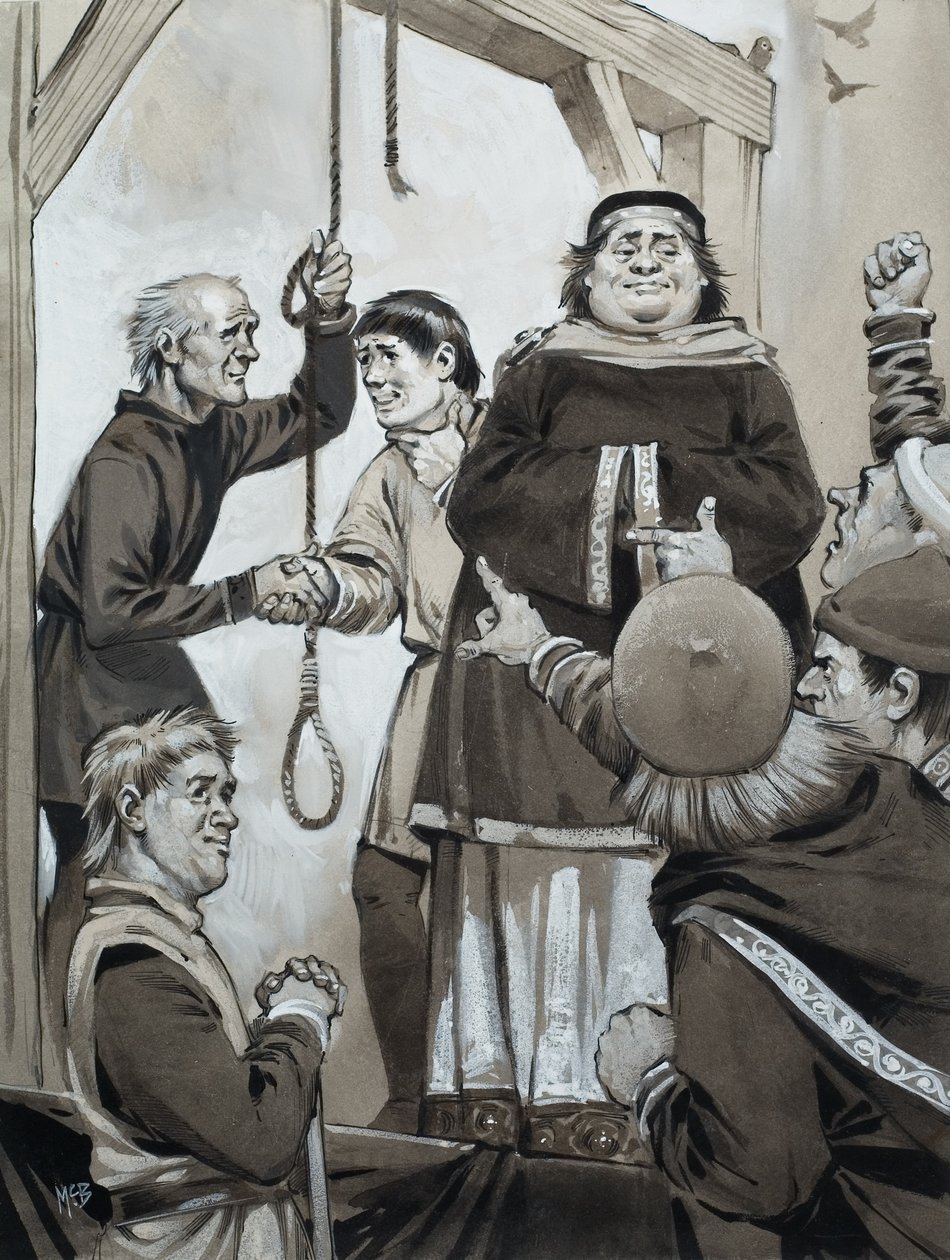 Középkori igazságszolgáltatás (gouache, papír) alkotó: Angus McBride