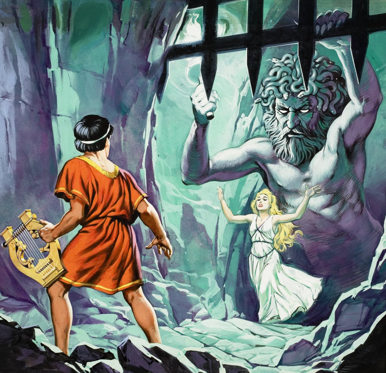Orfeusz és Eurüdiké (gouache, papír) alkotó: Angus McBride