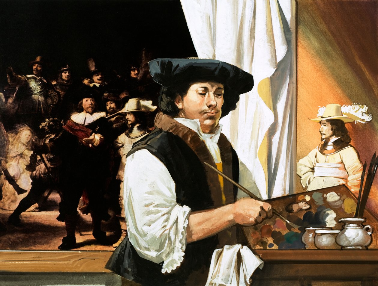 Rembrandt megfestette híres portréját a polgárőrökről. alkotó: Angus McBride