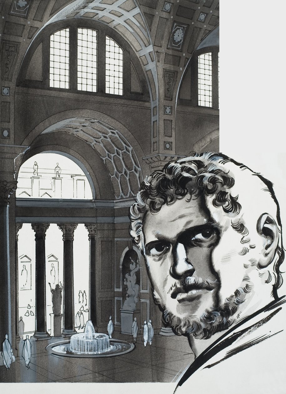 Caracalla fürdői (gouache, papír) alkotó: Angus McBride