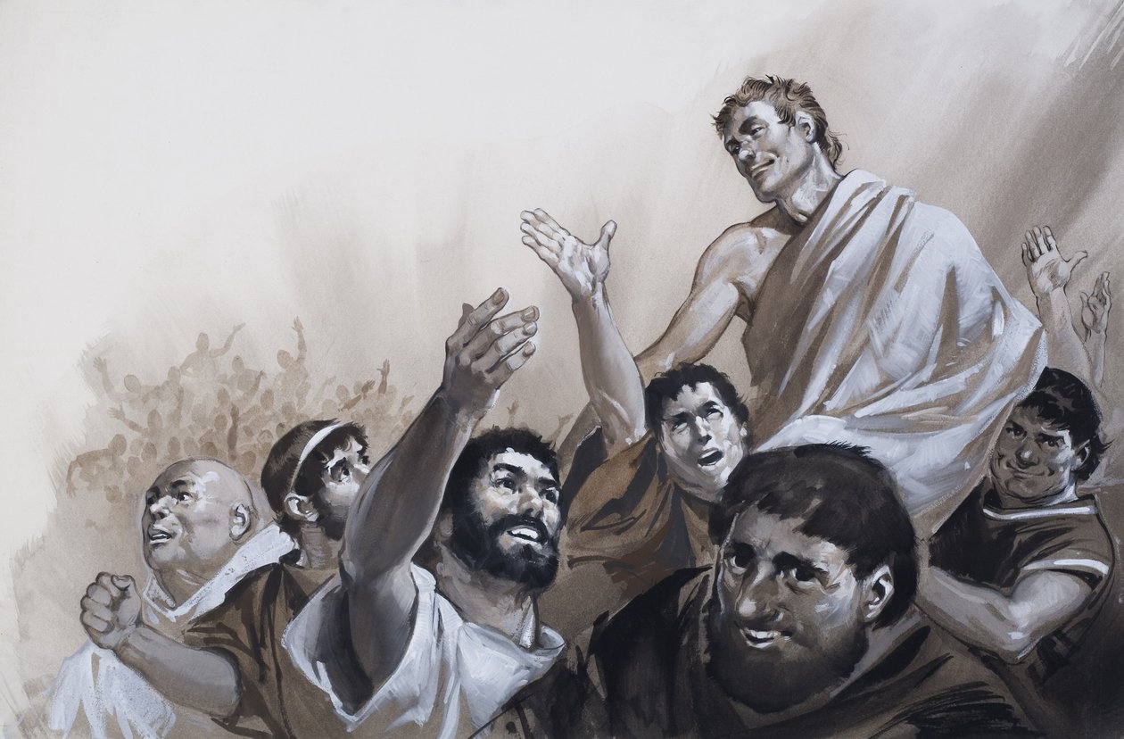 Agrippa uralkodása, a "Dicsőség, amely Róma volt" című képből (gouache, papír) alkotó: Angus McBride