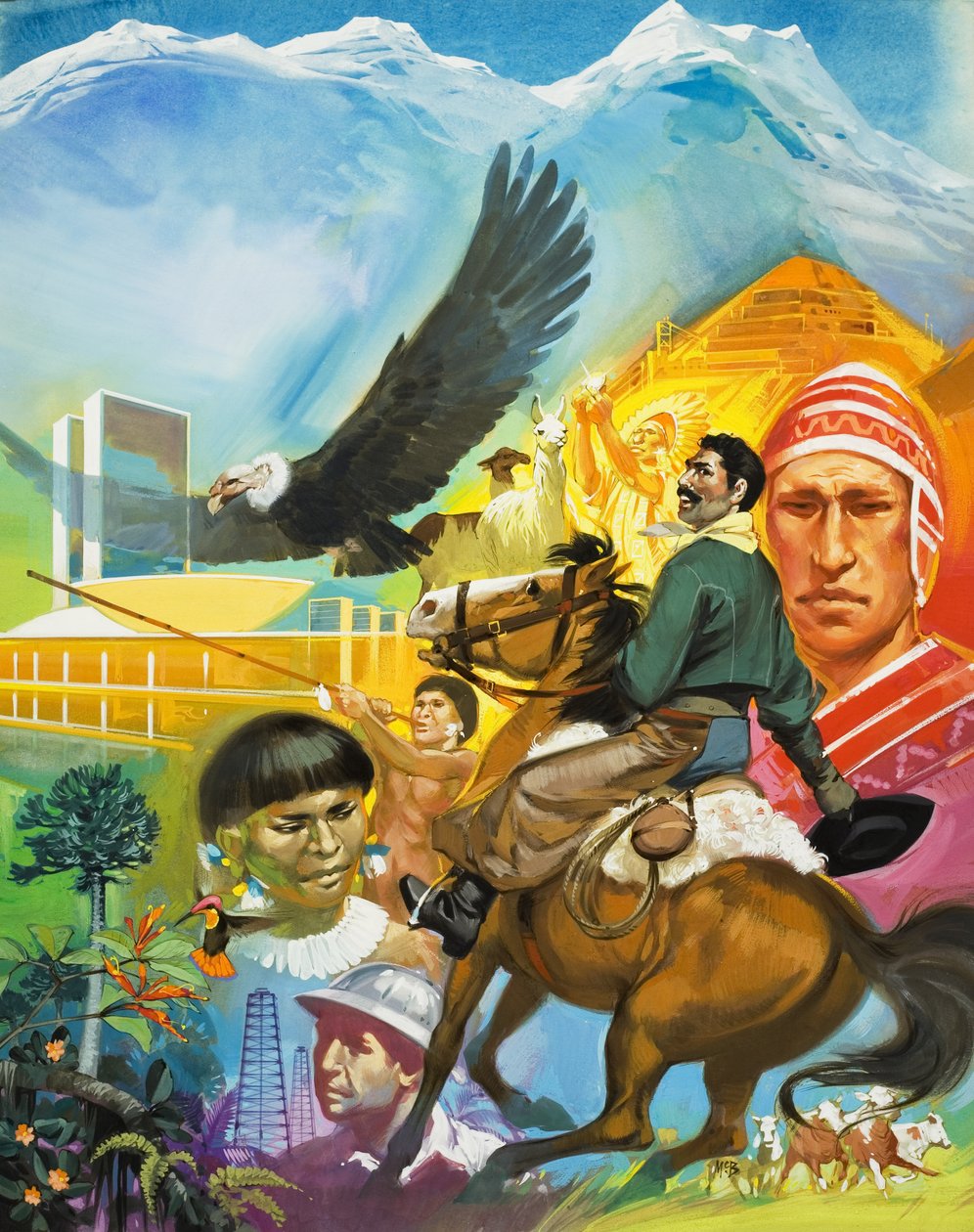 Dél-Amerika története (gouache, papír) alkotó: Angus McBride