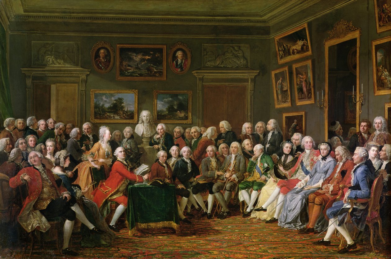 Az első felolvasás Mme Geoffrinnél, Voltaire "Orphelin de la Chine" című tragédiájában, 1755 alkotó: Anicet Charles Lemonnier