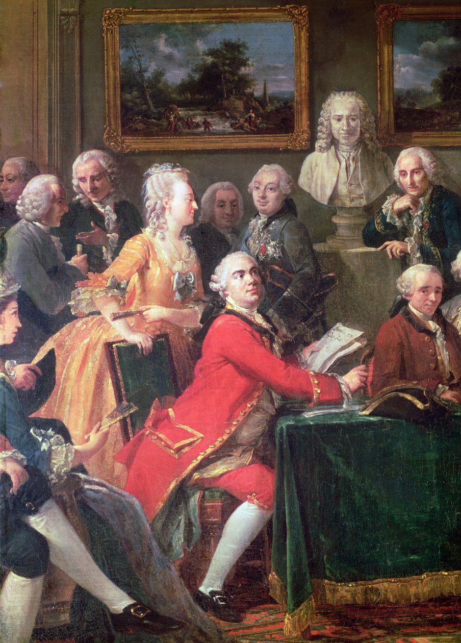 Soirée Madame Geoffrin otthonában Lekain és Mademoiselle Clairon részlete, 1755, olaj, vászon alkotó: Anicet Charles Lemonnier
