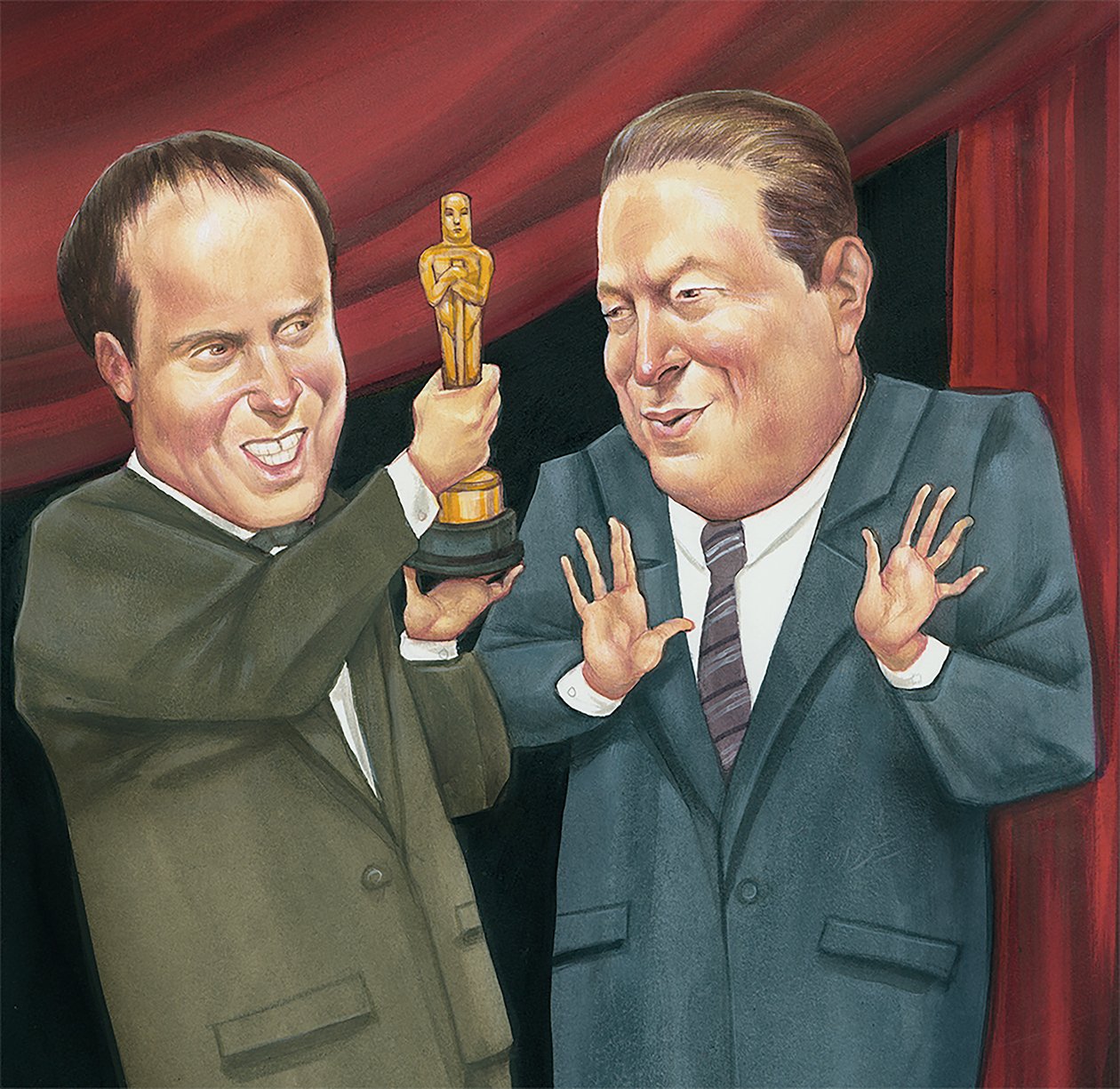 Al Gore Oscar-díjat kap, 2007 (akril, illusztrációs karton) alkotó: Anita Kunz