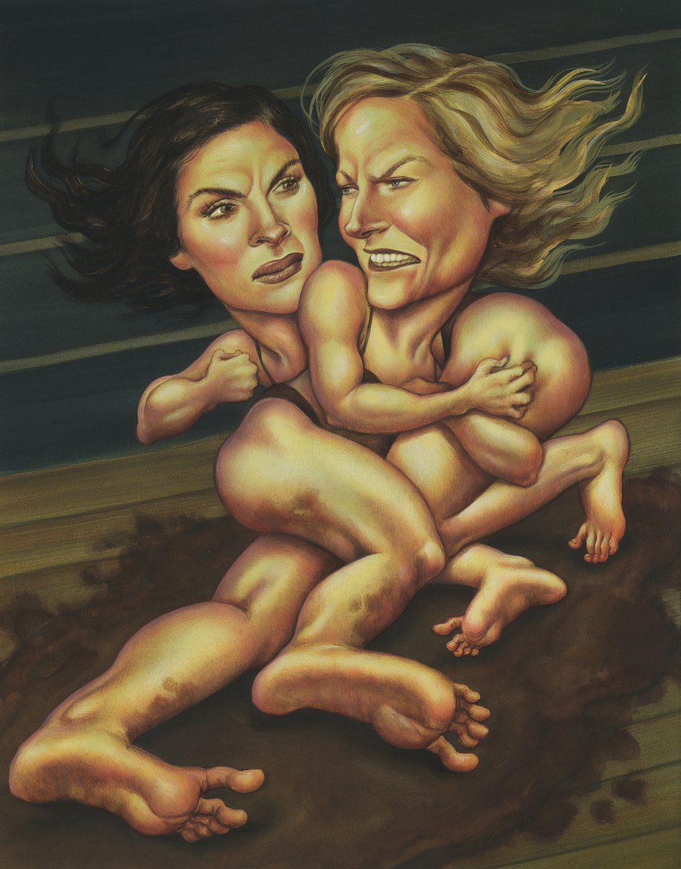 Julia és Jodie csatája, 2012 (akril, illusztrációs karton) alkotó: Anita Kunz