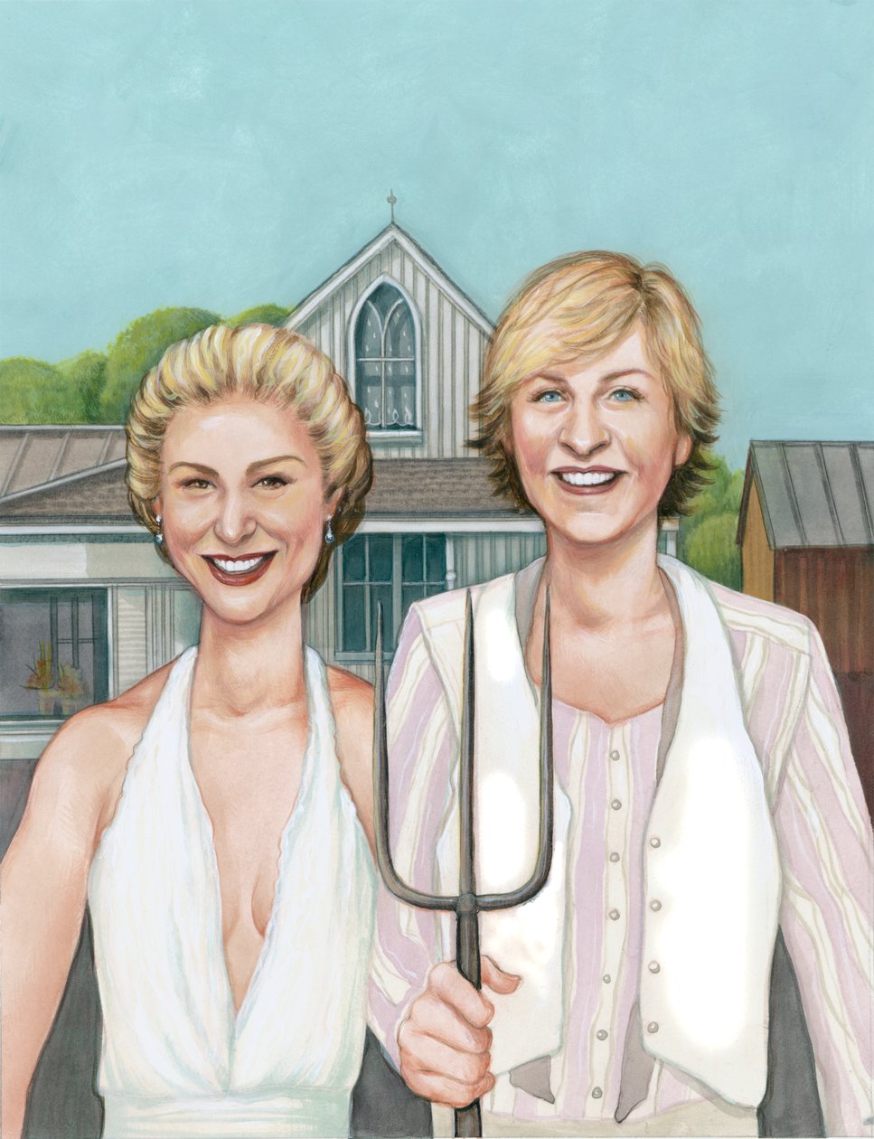 Ellen és Portia, 2008 (akril, illusztrációs karton) alkotó: Anita Kunz