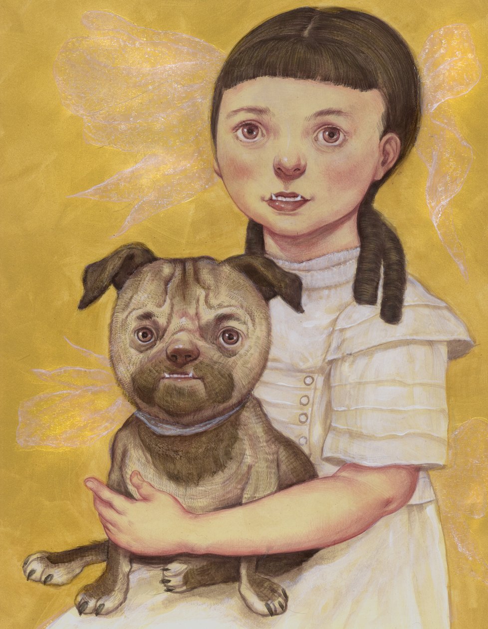 Lány kóborlóval, 2019 (akrilfesték illusztrációs táblára) alkotó: Anita Kunz