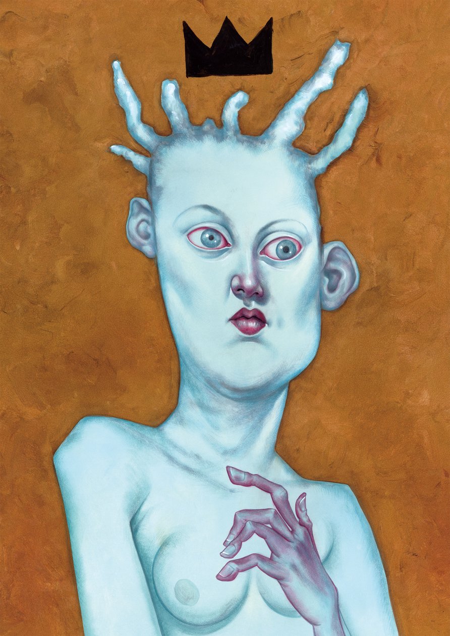 Queen With Crown, 2016 (akrilfesték illusztrációs kartonra) alkotó: Anita Kunz
