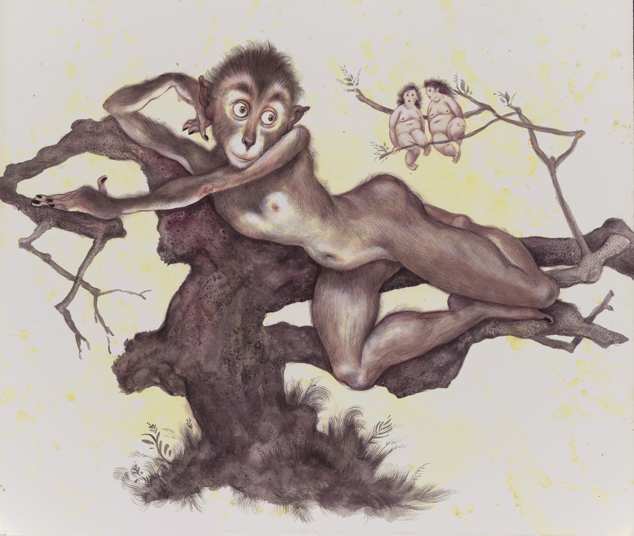 The Vervet In The Tree, 2019 (akrilfesték, illusztrációs karton) alkotó: Anita Kunz